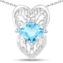 Load image into Gallery viewer, 4.65 Carat Genuine Swiss Blue Topaz .925 Sterling Silver Pendant
