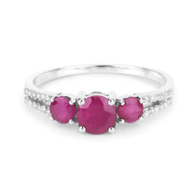 Load image into Gallery viewer, 1.02 Carat Genuine Ruby and White Diamond 14K White Gold Ring