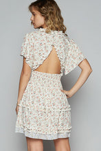 Load image into Gallery viewer, New Summer Cutout Back Frill Floral V-Neck Short Sleeve Mini Dress For Women Fluttering, Chic, Feminine, and Playful Dress with Floral Print and Back Cutout for a Flirty and Elegant Look