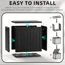 Load image into Gallery viewer, 35 Gallon Outdoor Resin Storage Box β Black/Wood Grain
