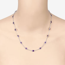 Load image into Gallery viewer, 6.12 Carat Genuine Amethyst .925 Sterling Silver Necklace