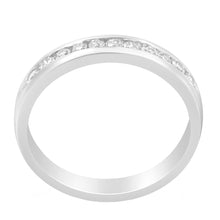 将图片加载到图库查看器,18K White Gold 1/4 Cttw Channel Set Brilliant Round-Cut Diamond Classic 11 Stone Wedding Band Ring (E-F Color, I1-I2 Clarity) - Size 5