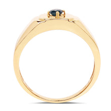 Load image into Gallery viewer, 14K Yellow Gold Plated 0.20 Carat Genuine Blue Diamond .925 Sterling Silver Ring