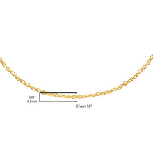 Load image into Gallery viewer, Solid 10K Yellow Gold 0.5mm Slim and Dainty Unisex 18" Rope Chain Necklace