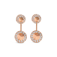 Load image into Gallery viewer, 14K Rose Gold 1.00 Cttw Diamond Double Cone Jacket Stud Earring (G-H Color, SI1-SI2 Clarity)
