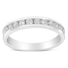 Load image into Gallery viewer, IGI Certified 1/2 Cttw Round Brilliant Cut Diamond 18K White Gold Channel Set Eternity Style Wedding Band Ring (H-I Color, I1-I2 Clarity) - Size 7