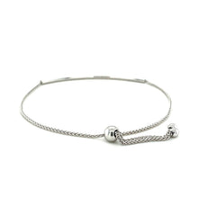 Load image into Gallery viewer, 14k White Gold Smooth Curved Bar Lariat Design Bracelet