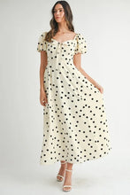Load image into Gallery viewer, Polka Dot Puff Sleeve Midi Dress For Women – Vintage Fluttering Polka Dot Dress, Feminine Puff Sleeve Dress, Retro Midi Dress, Classic Chic Dress