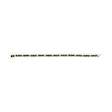 Load image into Gallery viewer, 18K Yellow Gold Alternating 1 1/5 Cttw Diamond and 3X3 MM Blue Sapphire Tennis Bracelet (G-H Color, VS1-VS2 Clarity) - 7" Inches