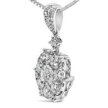 Load image into Gallery viewer, 14K White Gold 1 1/5 Cttw Diamond Composite Cluster Pendant Necklace (F-G Color, VS2-SI1 Clarity) - 18" Inches