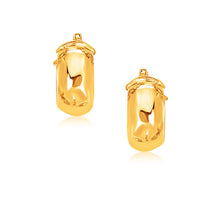 Load image into Gallery viewer, 14k Yellow Gold Wide Small Hoop Earrings with Snap Lock