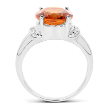 Load image into Gallery viewer, 3.94 Carat Genuine Madeira Citrine & White Topaz .925 Sterling Silver Ring