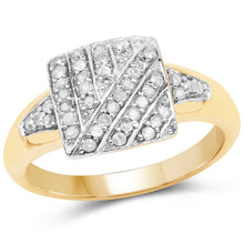 将图片加载到图库查看器,14K Yellow Gold Plated 0.23 Carat Genuine White Diamond .925 Sterling Silver Ring