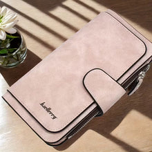 Load image into Gallery viewer, Vintage Faux Leather Long Wallet – Trifold Credit Card Holder with Snap & Zipper