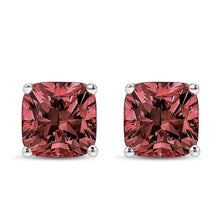 Load image into Gallery viewer, 14K White Gold 1 1/2 Cttw Lab Grown Pink Cushion 4-Prong Set Classic Diamond Solitaire Stud Earrings (Pink Color, VS1-VS2 Clarity)