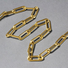 将图片加载到图库查看器,14k Yellow Gold Rounded Paperclip Chain Necklace