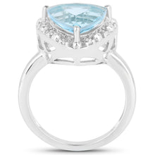Load image into Gallery viewer, 5.05 Carat Genuine Blue Topaz and White Topaz .925 Sterling Silver Ring