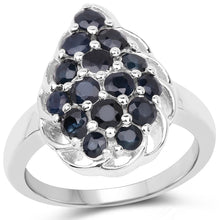 Load image into Gallery viewer, 1.62 Carat Genuine Blue Sapphire .925 Sterling Silver Ring