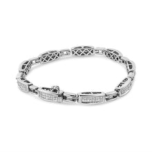 Load image into Gallery viewer, 14K White Gold 2.00 Cttw Invisble-Set Princess Diamond Link Bracelet (I1-I2 Clarity, I-J Color) - 7.25"