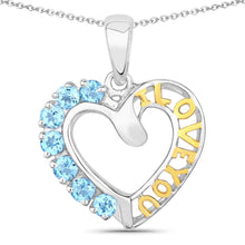 Load image into Gallery viewer, 0.84 Carat Genuine Swiss Blue Topaz .925 Sterling Silver Pendant