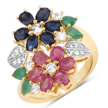Load image into Gallery viewer, 3.65 Carat Genuine Multi Stones .925 Sterling Silver Ring
