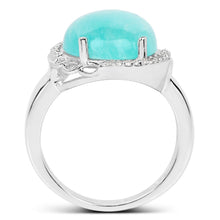 Load image into Gallery viewer, 7.86 Carat Genuine Amazonite And White Topaz .925 Sterling Silver Ring