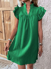 Load image into Gallery viewer, Elegant Ruffled Cap Sleeve Mini Dress Feminine & Flowy Summer Dress