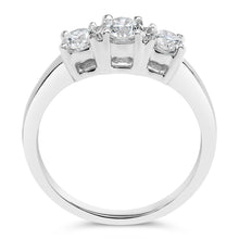 Load image into Gallery viewer, 14K White Gold 3/4 Cttw Lab Grown Diamond 3 Stone Ring Band (F-G Color, VS2-SI1 Clarity)- Size 7