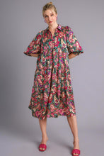 Load image into Gallery viewer, Full Size Printed Satin Midi Dress Plus Size Beautiful Women Dress Unique Design Dress