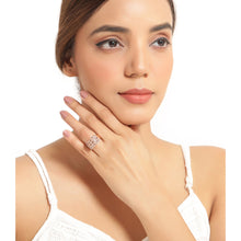 Load image into Gallery viewer, 14K Rose Gold Plated 3.30 Carat Genuine Morganite .925 Sterling Silver Ring