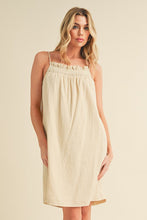 将图片加载到图库查看器,Embroidered Trim Gauze Square Neck Mini Cami Dress For Women – Feminine, Elegant & Stylish with Delicate Details