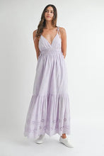 Load image into Gallery viewer, Eyelet Lace Maxi Dress With Side Strap Details – Elegant Fluttering Eyelet Lace Maxi Dress, Modern Side Strap Design, Formal Summer Maxi Dress, Sophisticated Event Dress