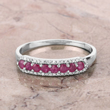 Load image into Gallery viewer, 0.47 Carat Genuine Ruby and White Diamond 14K White Gold Ring