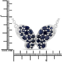 Load image into Gallery viewer, 3.83 Carat Genuine Blue Sapphire and White Zircon .925 Sterling Silver Pendant