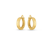 Load image into Gallery viewer, 14k Yellow Gold Textured Huggie Hoops(3x10mm)