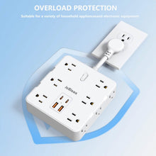 Load image into Gallery viewer, 16-in-1 Power Strip – 12 AC Outlets & 4 USB Ports, White