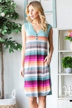 将图片加载到图库查看器,Full Size Striped Sleeveless V Neck Dress For Women – Timeless Striped V Neck Dress, Sophisticated Sleeveless Dress, Classic Striped Dress, Flattering V Neck Dress, Versatile Sleeveless Dress, Chic Striped Dress, Elegant V Neck Dress