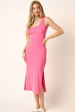 Load image into Gallery viewer, Side Slit Wide Strap Midi Tank Dress โ Stylish, Sexy and Comfortable Midi Dress with Side Slits and Wide Straps