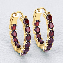 Load image into Gallery viewer, 4.00 Carat Genuine Garnet .925 Sterling Silver Earrings