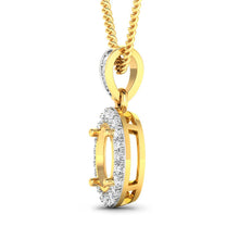 Load image into Gallery viewer, 0.18 Carat Genuine White Diamond 14K Yellow Gold Semi Mount Pendant - holds 8x6mm Oval Gemstone