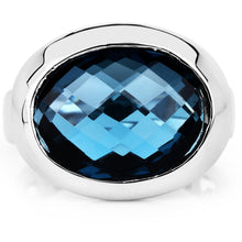 Load image into Gallery viewer, 10.25 Carat Genuine London Blue Topaz .925 Sterling Silver Ring