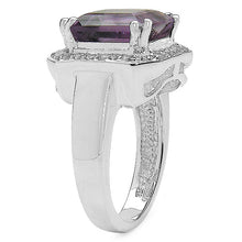 Load image into Gallery viewer, 4.91 Carat Genuine Amethyst & White Topaz .925 Sterling Silver Ring