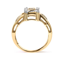 Load image into Gallery viewer, 10K Yellow Gold 1/2 Cttw Diamond Composite and Halo Ring (H-I Color, SI1-SI2 Clarity) - Ring Size 7