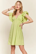 Load image into Gallery viewer, Smocked Back Ruffled Cap Sleeve Babydoll Dress For Summer โ Feminine, Flattering, Comfortable, Playful Charm