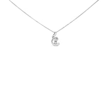Load image into Gallery viewer, 10K White Gold 1/10 Cttw Diamond Solitaire Spiral 18" Pendant Necklace (I-J Color, I2-I3 Clarity)