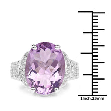 Load image into Gallery viewer, 8.98 Carat Genuine Amethyst & White Topaz .925 Sterling Silver Ring