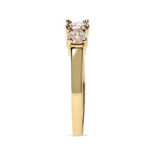 Load image into Gallery viewer, 10K Yellow Gold 1.00 Cttw Champagne Diamond 3-Stone Band Ring (J-K Color, I1-I2 Clarity) - Size 7