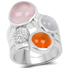 将图片加载到图库查看器,5.96 Carat Genuine Multi Stone .925 Sterling Silver Ring