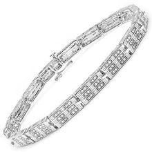 Load image into Gallery viewer, 1.16 Carat Genuine White Diamond 14K White Gold Plated .925 Sterling Silver Bracelet