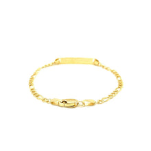 Load image into Gallery viewer, 14k Yellow Gold Figaro Link Children's ID Bracelet